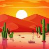 Desert Landscape Illustration Paint By Number