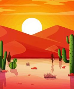 Desert Landscape Illustration Paint By Number