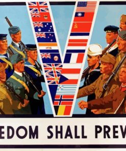 Freedom Shall Prevail Ww2 Poster Paint By Number