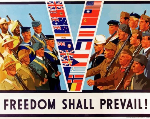 Freedom Shall Prevail Ww2 Poster Paint By Number