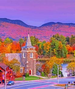 Lake Placid Village Paint By Number