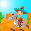 Man And Donkey In The Mexican Desert Paint By Number