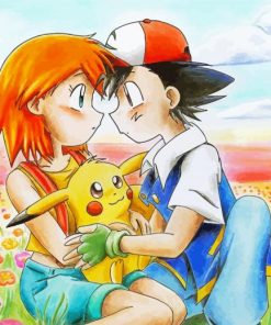 Misty And Ash Anime Paint By Number