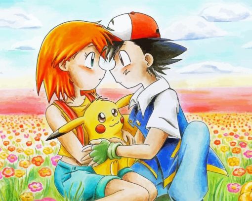 Misty And Ash Anime Paint By Number