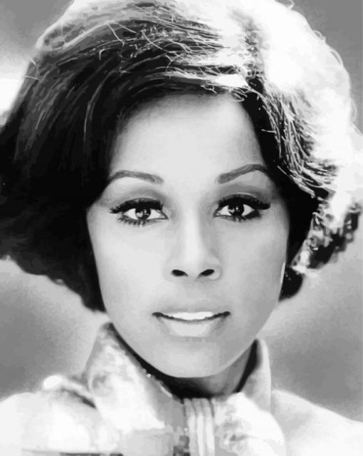 Monochrome Young Diahann Carroll Paint By Number