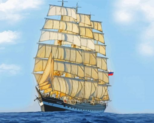 Rigged Ship Paint By Number