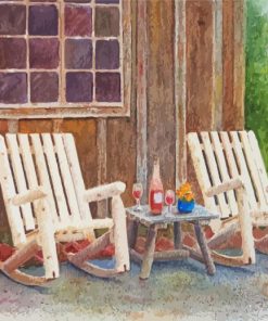 Rocking Chairs Illustration Paint By Number