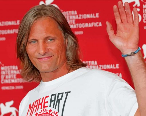 Viggo Mortensen With Long Hair Paint By Number