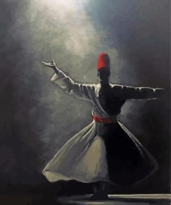 Whirling Dervish Dance Silhouette Paint By Number