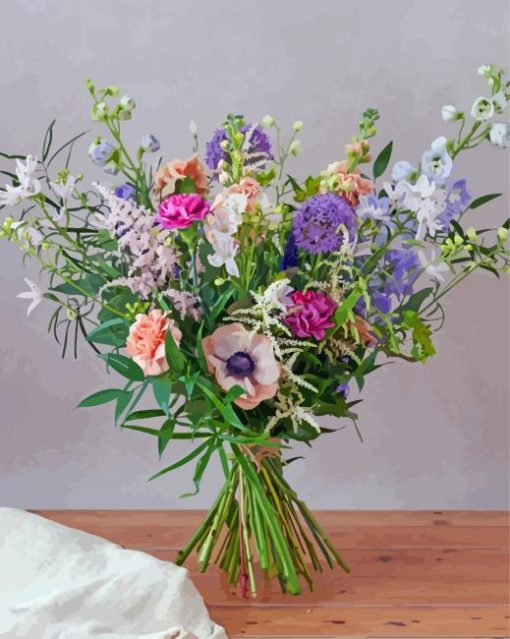 Wild Pastel Flowers Paint By Number