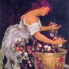 Young Woman Arranging Roses Art Paint By Number