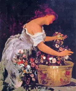 Young Woman Arranging Roses Art Paint By Number