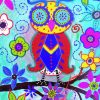 Abstract Owl And Flowers Paint By Number