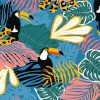 Abstract Tropical Birds Paint By Number