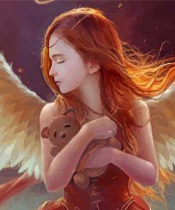 Anime Angel With Teddy Bear Paint By Number