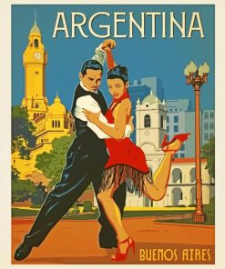 Argentina Travel Poster Paint By Number