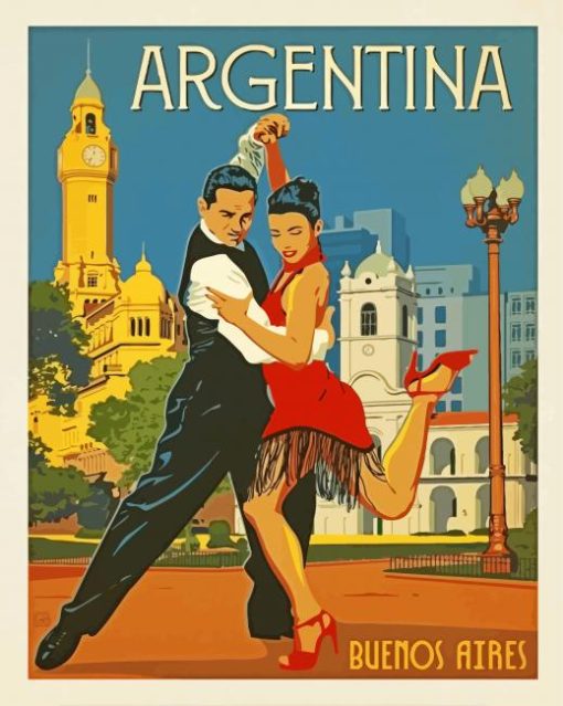 Argentina Travel Poster Paint By Number