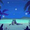 Beach Night Illustration Paint By Number