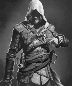 Black And White Assassins Creed Arno Paint By Number