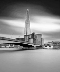 Black And White Shard Skycraper View Paint By Number