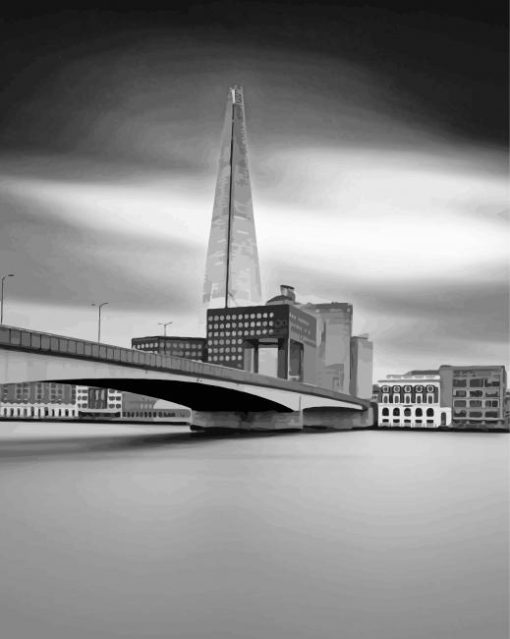 Black And White Shard Skycraper View Paint By Number