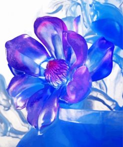 Blue Purple Crystal Flower Paint By Number