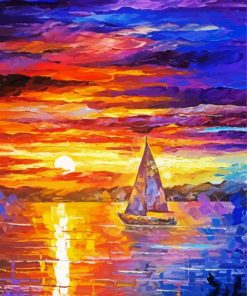 Boat And Landscape Abstract Paint By Number