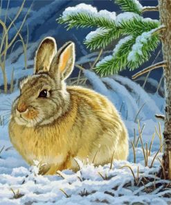 Bunny In Snow Paint By Number