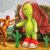 Cactus Girl Art Illustration Paint By Number