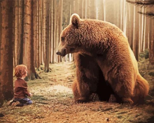 Child And A Bear Paint By Number