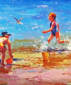 Children At The Seaside Art Paint By Number