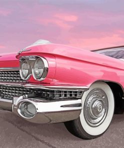 Close Up Pink Cadillac Paint By Number