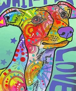 Colorful Abstract Whippet Paint By Number