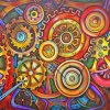 Colorful Mechanical Gears Paint By Number