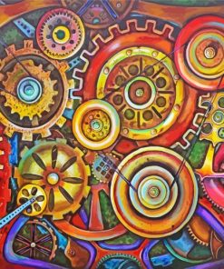 Colorful Mechanical Gears Paint By Number