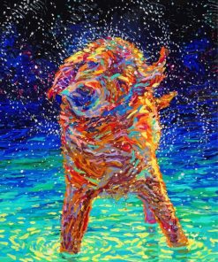 Colorful Wet Dog Shaking Paint By Number