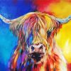 Colorful Highland Cow Art Paint By Number