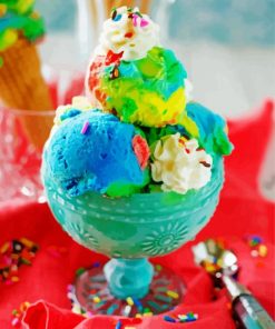 Colorful Ice Cream In Glass Paint By Number