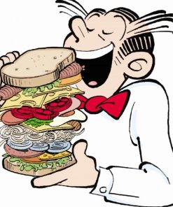 Dagwood Bumstead Eating Sandwich Paint By Number