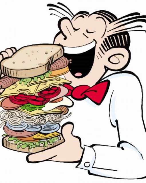 Dagwood Bumstead Eating Sandwich Paint By Number