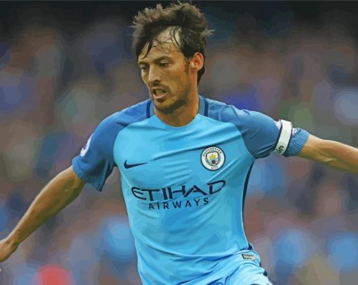 David Silva Manchester City Paint By Number