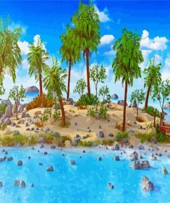 Desert Island Landscape Paint By Number