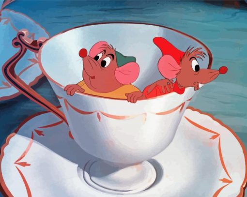 Disney Gus And Jaq In Cup Paint By Number