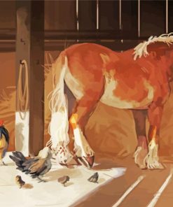 Draft Horse And Chicken Paint By Number