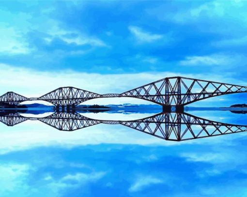 Forth Railway Bridge Water Reflection Paint By Number