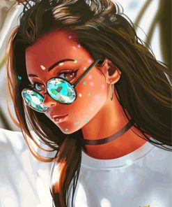 Girl With Glasses Art Paint By Number