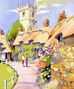 Godshill Cottages And Church Art Paint By Number