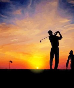 Golfer Silhouette Paint By Number