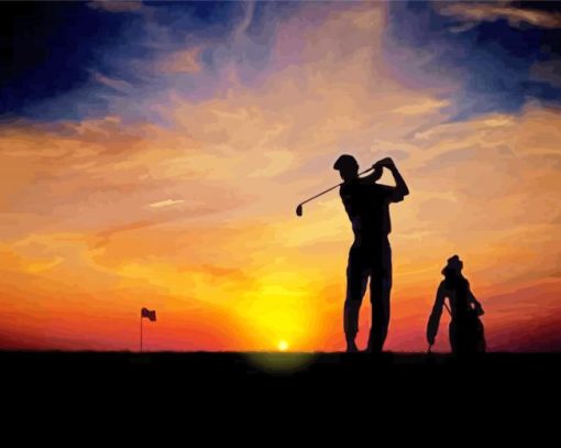 Golfer Silhouette Paint By Number