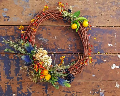 Grapevine Wreath Paint By Number